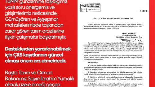 Develi çiftçisine taşkın zararı için devlet desteği geliyor