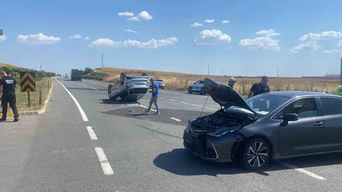 Tekirdağ Muratlı yolunda kaza İki araç çarpıştı 3 kişi yaralandı
