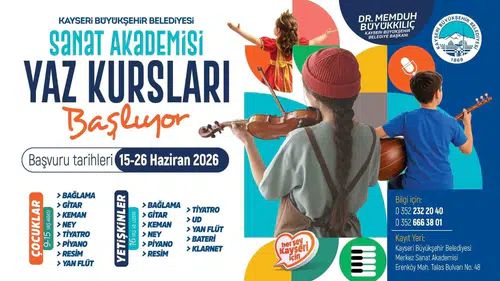 Kayseri'de sanat dolu bir yaz için kayıtlar başlıyor