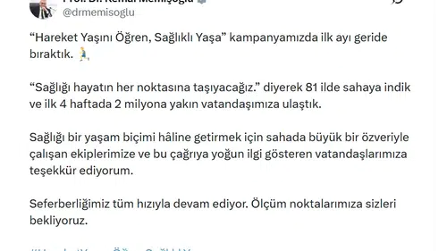 Sağlık Bakanlığı başlattığı hareket seferberliğiyle milyonlara ulaştı