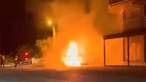 Dalaman'da elektrikli araç yangını korkuttu