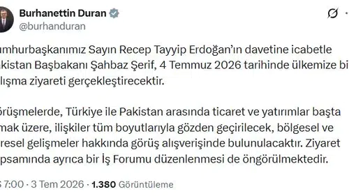Pakistan Başbakanı Şahbaz Şerif Ankara yolcusu