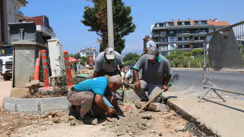 Alanya Kestel'de yol yenileme çalışmaları hız kazandı