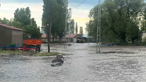 Kars Arpaçay'da sel suları yaşlı çifti evinde hapsetti