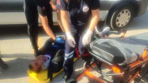 Keşan'da motosiklet kazası kamerada