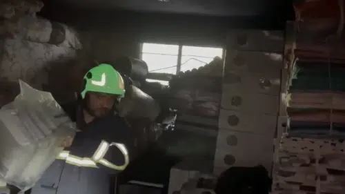 Kadirli'de odunluk yangını paniği büyümeden engellendi