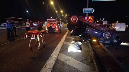 Beykoz TEM Otoyolu'nda gece vakti feci kaza 1 ölü