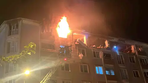 Çorlu'da apartman dairesinde doğal gaz patlaması