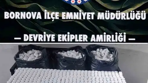İzmir'de polisten kaçan otomobilden 118 bin uyuşturucu hap çıktı