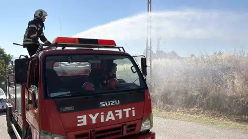 Çorum Bahçelievler'de otluk alan yangını paniğe yol açtı