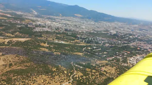 Bornova ormanlarında korkutan yangın söndürüldü