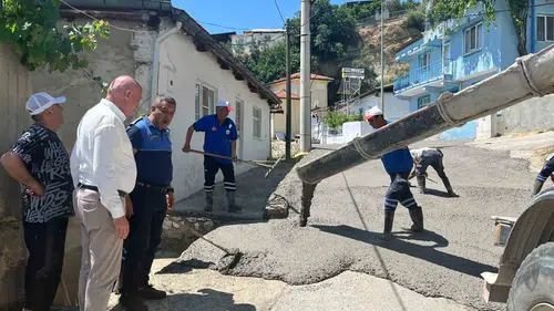 Babadağ yollarında beton mesaisi sürüyor