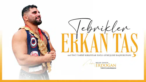 Kırkpınar'ın yeni başpehlivanına Cumhurbaşkanı Erdoğan'dan kutlama