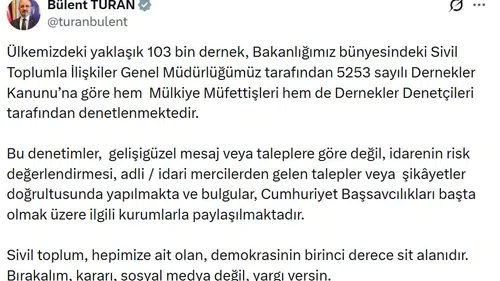 İçişleri Bakanlığı Türkiye’deki 103 bin derneği mercek altına aldı