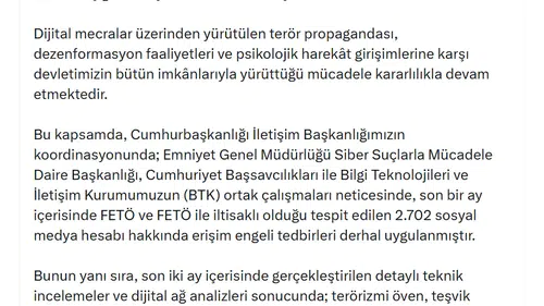 FETÖ propagandası yapan binlerce hesaba dijital kilit vuruldu