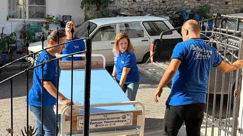 Bozdoğan'da ihtiyaç sahiplerine evde hasta yatağı desteği