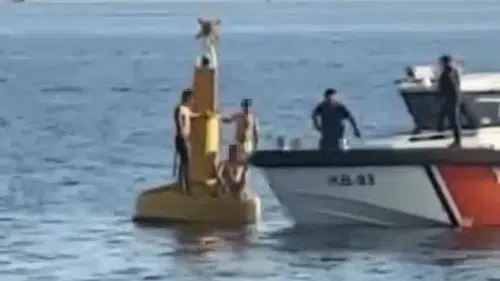 Osmangazi Köprüsü açıklarında mahsur kalan üç kişiyi denizden ekipler kurtardı