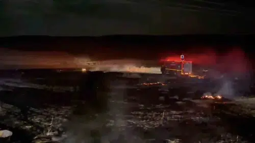Çorum’da tarlalar yanmaktan son anda kurtuldu