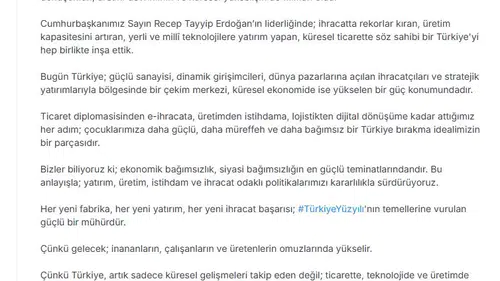 Ticaret Bakanı Bolat ekonomik hedefleri işaret etti