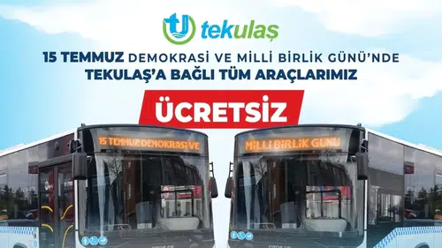 Tekirdağ'da 15 Temmuz günü otobüsler ücretsiz hizmet verecek
