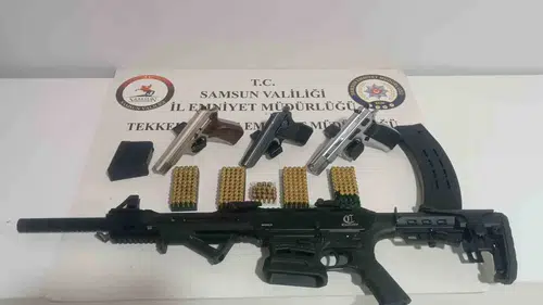 Tekkeköy’de polisten silah baskını