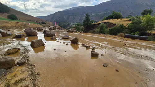 Bingöl'de şiddetli yağış yolu trafiğe kapattı