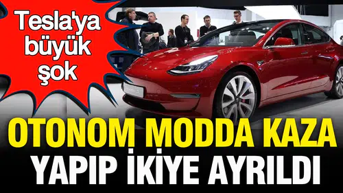 Tesla'nın otonom sürüşü kabusa dönüştü: Kaza anında bakın ne oldu?