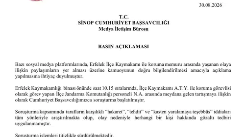 Erfelek Kaymakamlığı önünde gergin anlar: Adli süreç resmen başladı