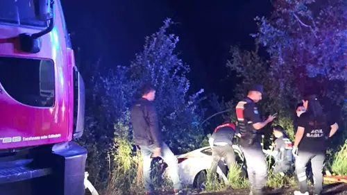 Kastamonu yolunda sürücü virajı alamayınca kaza yaptı