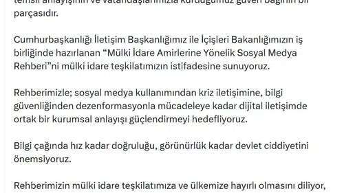 Valilere ve kaymakamlara sosyal medya rehberi geliyor