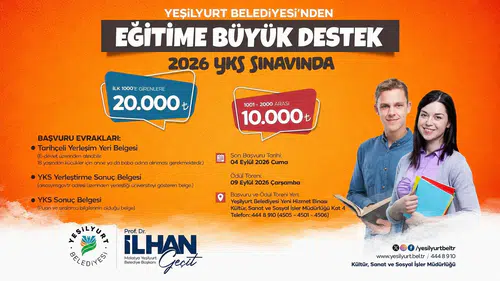 YKS’de ilk 2 bine giren Malatyalıya Yeşilyurt’tan para ödülü