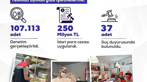 Temmuz ayında gıda denetimlerinde 250 milyon lira ceza kesildi