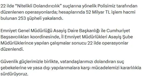 22 ilde dev dolandırıcılık operasyonu 253 kişi yakalandı