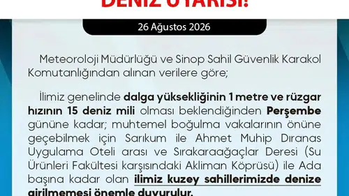 Sinop'ta denize giriş yasağı Perşembe'ye kadar geçerli