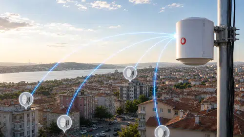 Vodafone baz istasyonlarındaki anten yığınlarını temizliyor