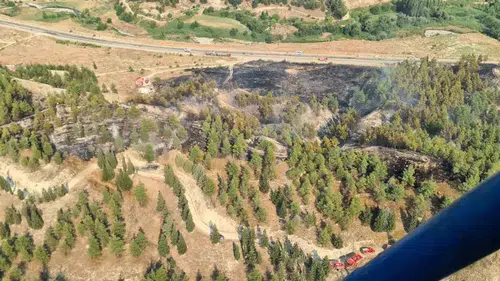 Denizli’de TOKİ konutlarının dibinde korkutan yangın