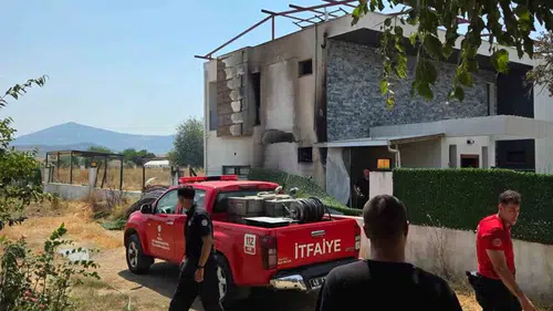 Milas’ta bir evin bahçesinde çıkan yangın korkuttu