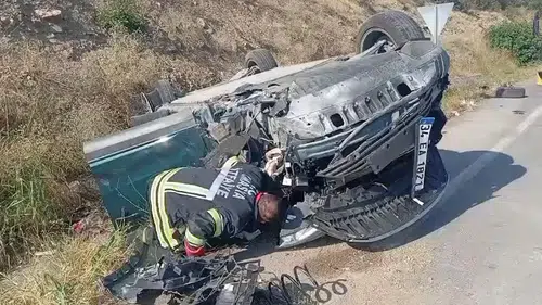 Amasya'da direksiyon hakimiyetini kaybeden sürücü kaza yaptı