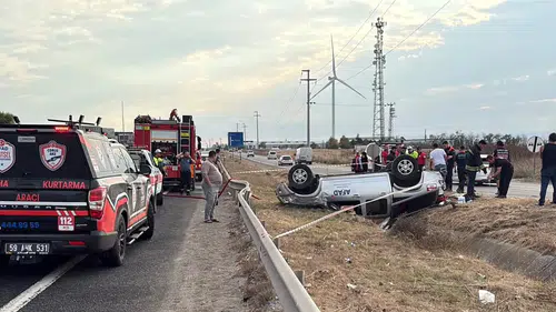Çorlu yolunda AFAD aracından acı haber: Kaza sonrası kanalın içinde ters döndü