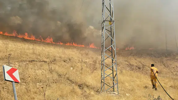 Silvan kırsalındaki örtü yangını ekiplerin hızlı müdahalesiyle söndürüldü
