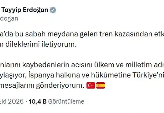 İspanya'daki tren faciası sonrası Ankara'dan taziye ve dayanışma mesajı