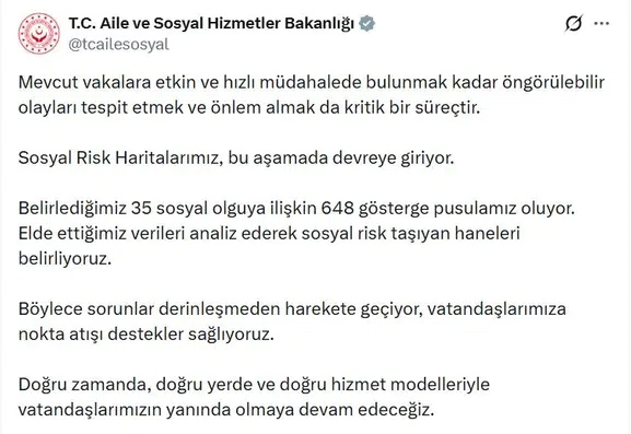 Devlet ailelerin durumunu haritalarla izleyecek