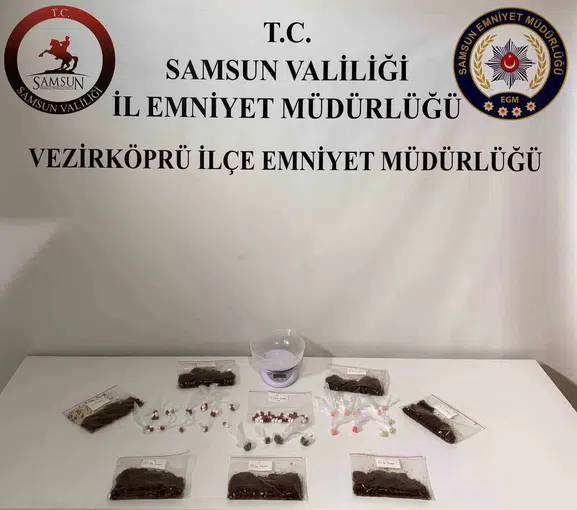 Samsun'da narkotik operasyonu Evden uyuşturucu deposu çıktı