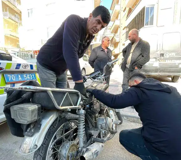 Karaman polisinden kaçan sürücü motosikleti bırakıp izini kaybettirdi