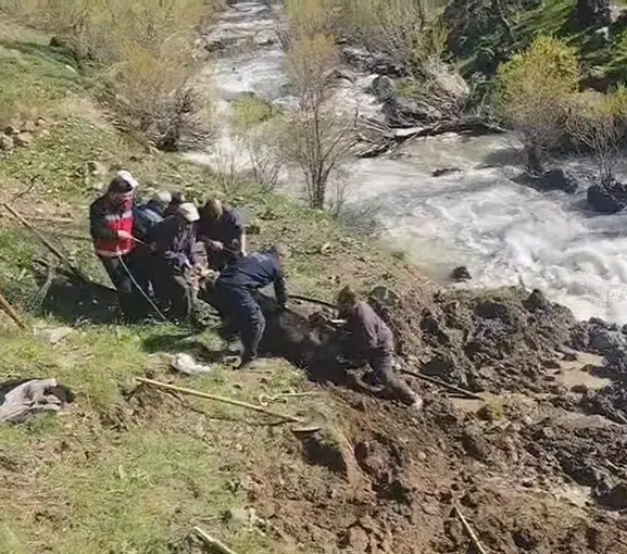 Hakkari’de bataklık paniği itfaiye müdahalesiyle son buldu