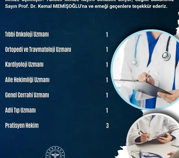 Tunceli'nin sağlık kadrosuna dokuz yeni doktor takviyesi yapıldı