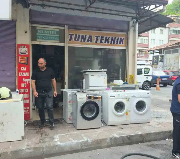 Zonguldak'ta tamir dükkanında korkutan yangın