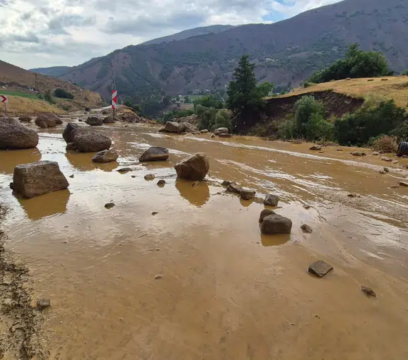 Bingöl'de şiddetli yağış yolu trafiğe kapattı
