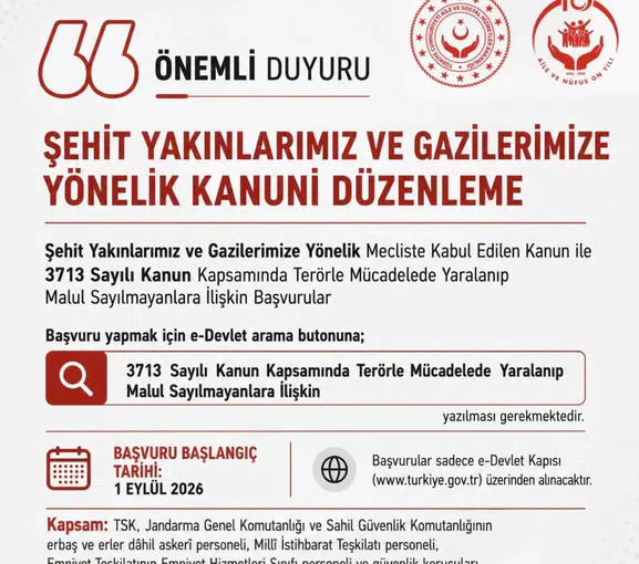 Terörle mücadelede yaralananlar için başvuru dönemi başlıyor