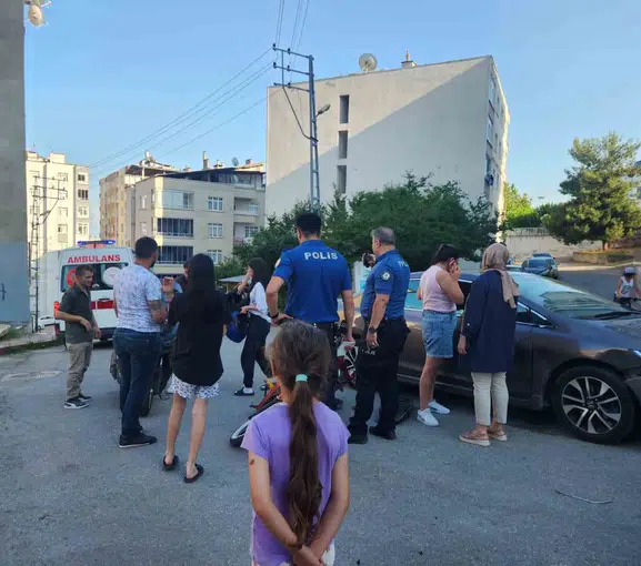 Samsun İlkadım’da motosiklet ve otomobil çarpıştı